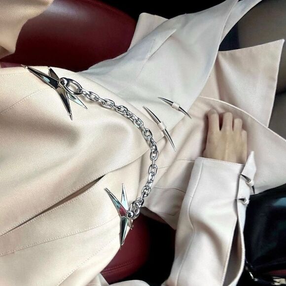 H&M x Mugler Hourglass Blazer in Antique Pink Size XL 100% Wool - Picture 6 of 6